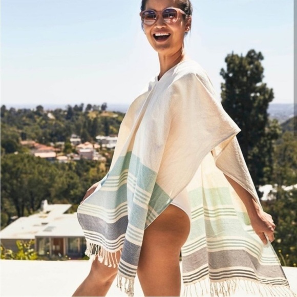 Tribe Alive Boho Stripe Poncho Swim Cover - Picture 2 of 12